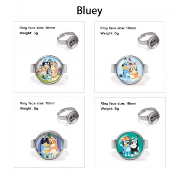 Bluey anime adjustable rings