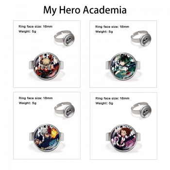 My Hero Academia anime adjustable rings