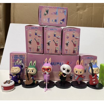 Rock Labubu anime figures(6pcs a set)