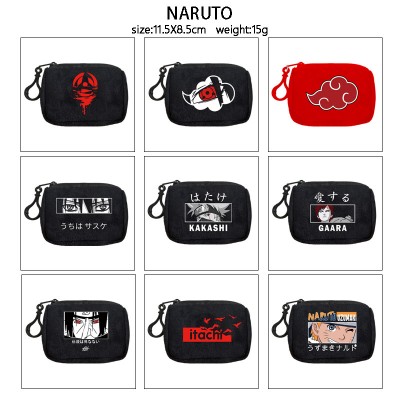 Naruto plush coin purse keychain headphone bag