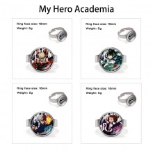My Hero Academia anime adjustable rings