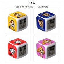 PAW Patrol anime Alarm Clock Colorful Light Displa...