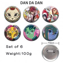 75MM Dandadan anime tinplate brooch pins set(6pcs ...