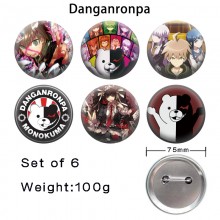 75MM Dangan Ronpa anime tinplate brooch pins set(6...