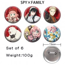 75MM SPY x FAMILY anime tinplate brooch pins set(6...