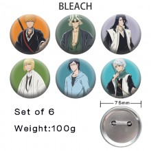75MM Bleach anime tinplate brooch pins set(6pcs a ...