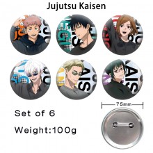 75MM Jujutsu Kaisen anime tinplate brooch pins set...