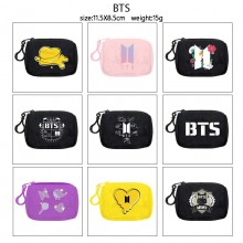 BTS plush coin purse keychain headphone bag