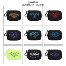 Genshin Impact plush coin purse keychain headphone bag