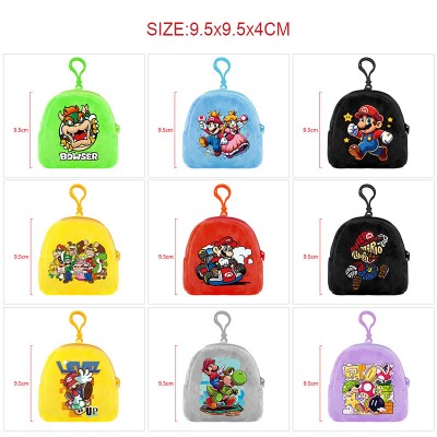 Super Mario plush coin purse keychain headphone bag
