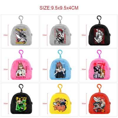Chainsaw Man plush coin purse keychain headphone bag