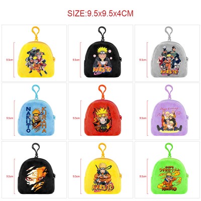 Naruto plush coin purse keychain headphone bag