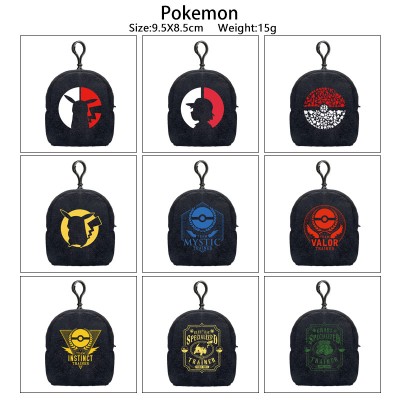 Pokemon plush coin purse keychain headphone bag