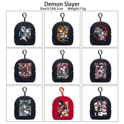 Demon Slayer plush coin purse keychain headphone bag