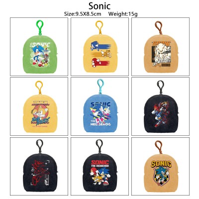 Sonic the Hedgehog plush coin purse keychain headphone bag