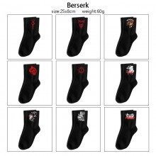Berserk anime mid length cotton socks