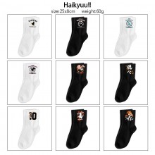 Haikyuu anime mid length cotton socks