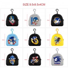 Sonic the Hedgehog plush coin purse keychain headp...