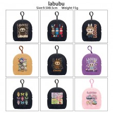 Labubu plush coin purse keychain headphone bag