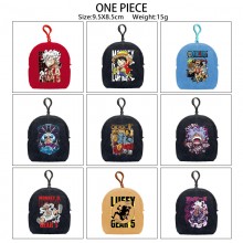 One Piece plush coin purse keychain headphone bag