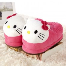 26cm Hello kitty anime plush shoes slippers a pair