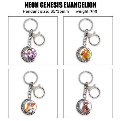 EVA Two-sided Rotatable Round Crystal Key Chain Ring