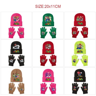 Super Mario Knitted Hat and Gloves Set