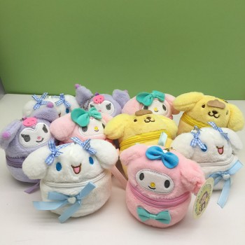 10cm Sanrio Melody kitty plush wallet coin purse set(10pcs a set)