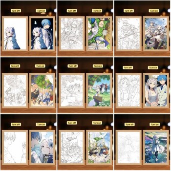 Frieren Beyond Journey's End Led Photo Frame Lamp Painting Night Lights