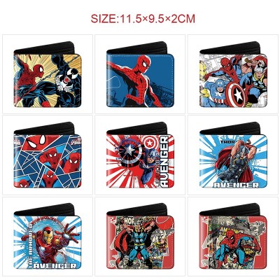 Super Hero Iron Spider man Super Man Batman wallet purse