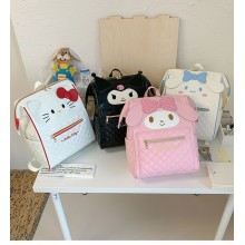 Sanrio Melody kitty Cinnamoroll Kuromi PU Leather Backpack Bags