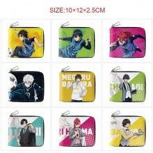 Blue Lock anime zipper long wallet purse