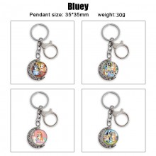 Bluey Two-sided Rotatable Round Crystal Key Chain ...