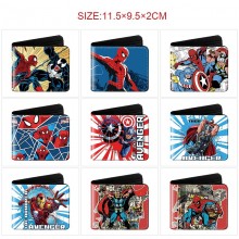 Super Hero Iron Spider man Super Man Batman wallet purse