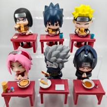 6pcs/set Naruto eating ramen anime figures(OPP bag...