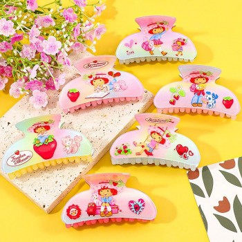 Strawberry Shortcake anime acrylic hair claw clip bobby pin