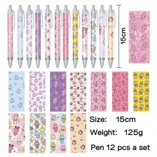 Labubu anime ballpoint pen ball pens(12pcs a set)
