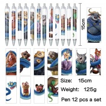 Zootopia anime ballpoint pen ball pens(12pcs a set...