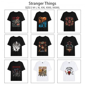 Stranger Things anime summer short sleeve cotton t-shirts