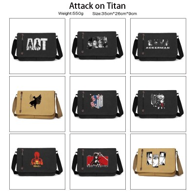 Attack on Titan anime retro canvas messenger crossbody shoulder bags