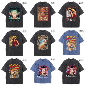 One Piece anime short sleeve wash water worn-out cotton t-shirt