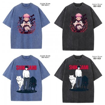 Jujutsu Kaisen anime short sleeve wash water worn-out cotton t-shirt