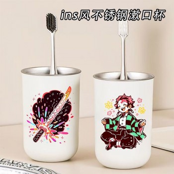 Demon Slayer 304 stainless steel mouthwash toothbrush cups