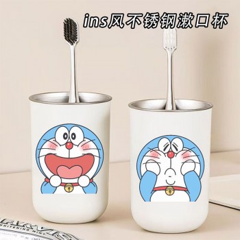 Doraemon anime 304 stainless steel mouthwash toothbrush cups