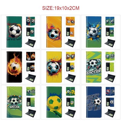 Football PU Long Wallets Purses ID Card Holder