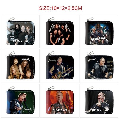 Metallica band star zipper long wallet purse