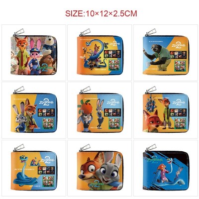 Zootopia anime zipper long wallet purse