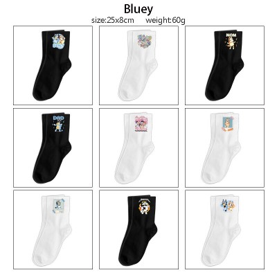 Bluey anime mid length cotton socks