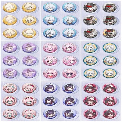 25mm Honkai Star Rail Mini Capsule Badge Brooch Beans 6pcs