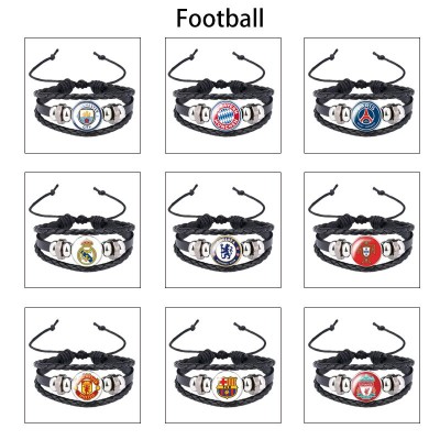 Football Arsenal Barcelona Real Madrid bracelet hand chain